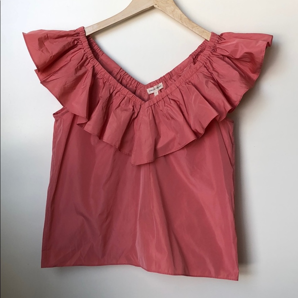 NWT Rebecca Taylor pink ruffle top